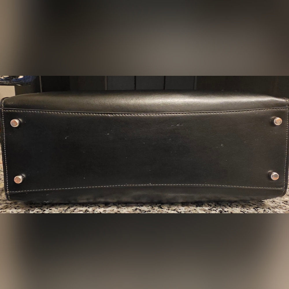 Coach Midnight Black Leather Nina Tote Aka Work Tote - Picture 3 of 6